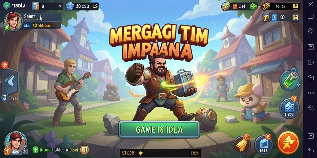 Screenshot gameplay <strong>11BOLA</strong> menunjukkan keseruan dalam membangun tim Idle.