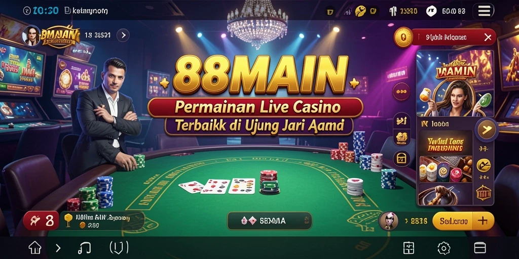 Screenshot gameplay Live Casino 88MAIN yang menampilkan dealer langsung beraksi.