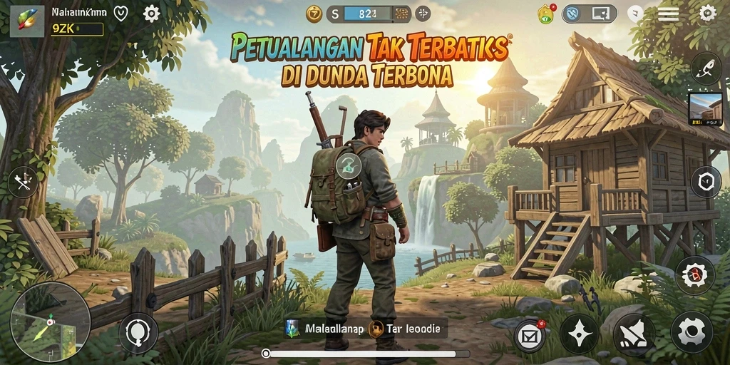 Tampilan gameplay seru di dunia terbuka 9ZK.