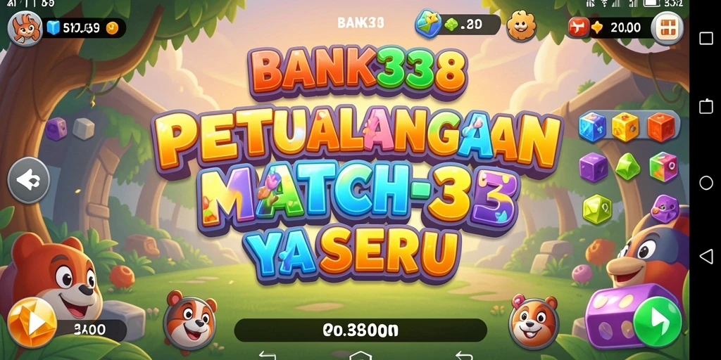 Tampilan gameplay BANK338 yang penuh warna dan menantang.