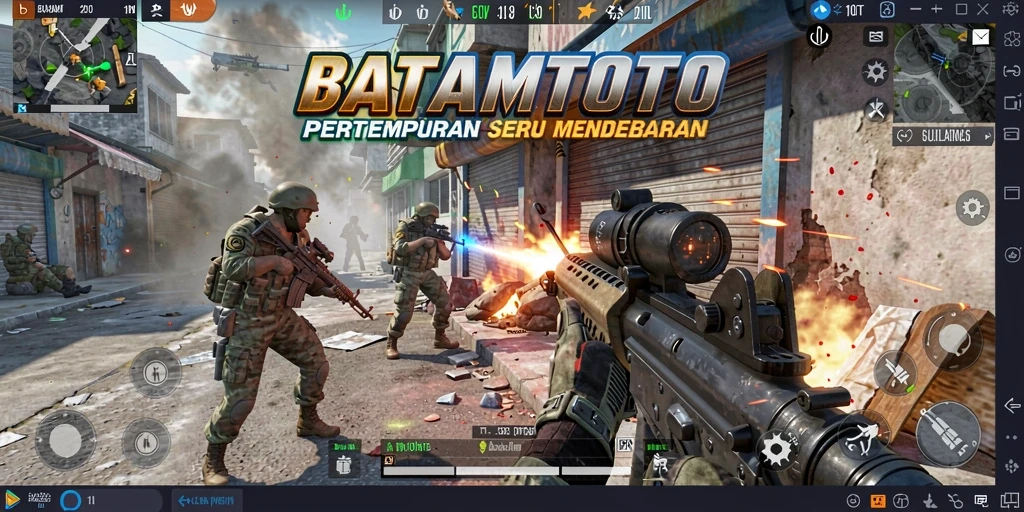 Gameplay seru di dalam BATAMTOTO, pertempuran FPS yang intens.