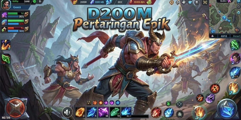Gameplay seru D200M dengan aksi tim yang intens