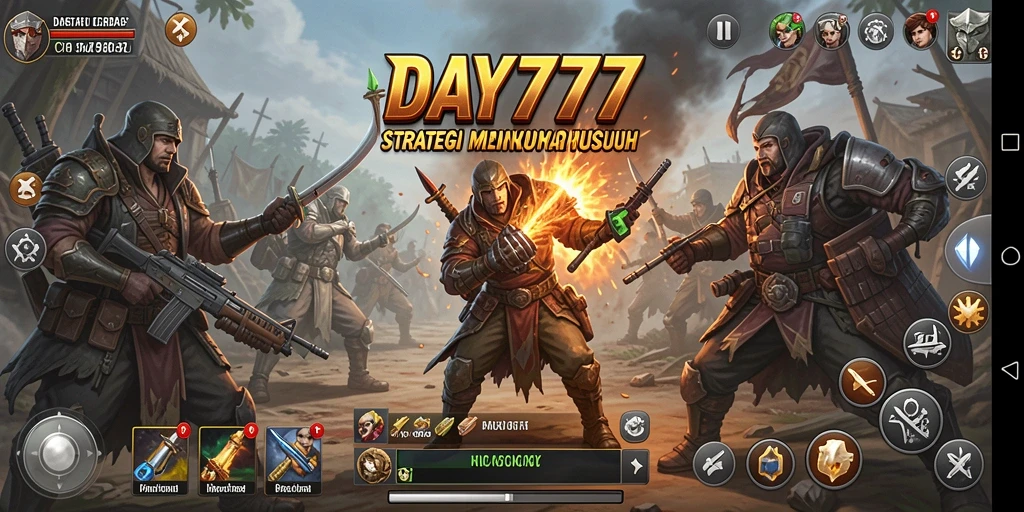 Tangkapan layar menunjukkan aksi gameplay seru dalam DAY777 yang penuh strategi.