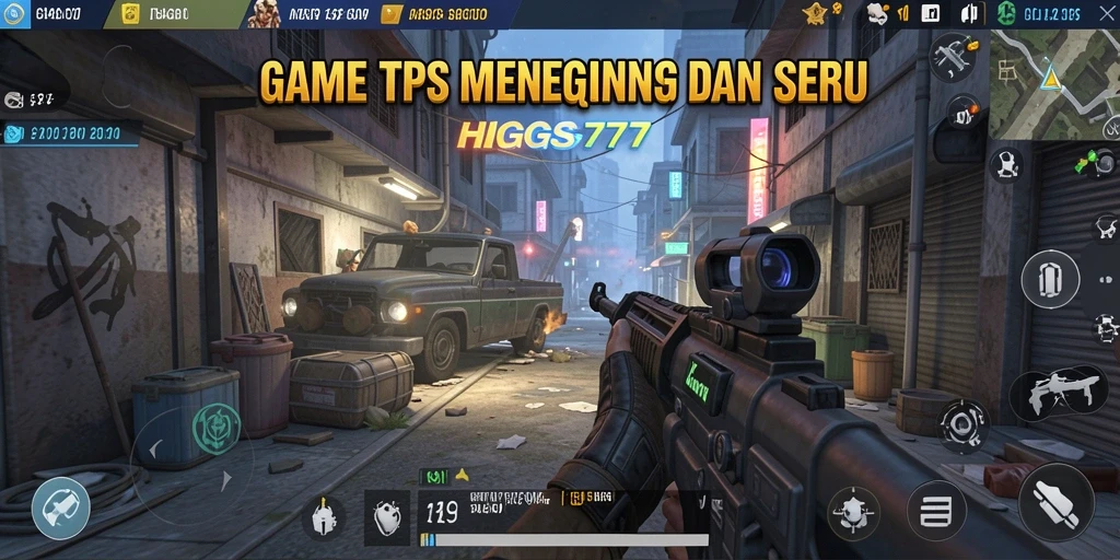 Tampilan screenshot HIGGS777 menunjukkan suasana pertempuran yang intens dan dinamis.