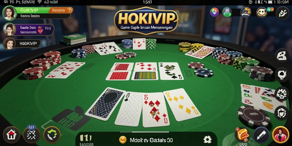 Screenshot HOKIVIP menampilkan permainan gaple yang seru dan interaktif.