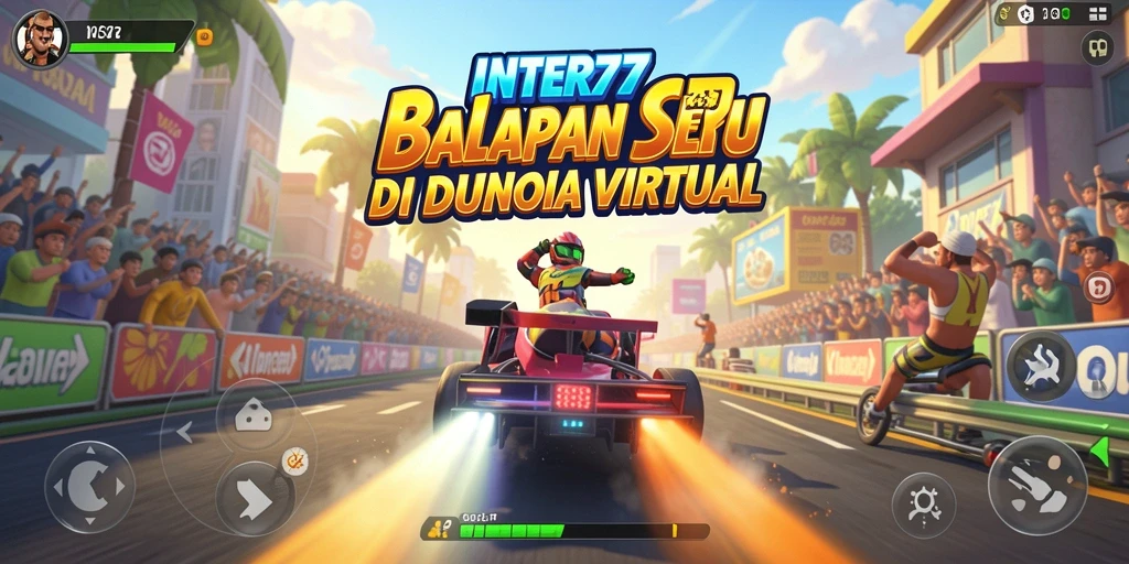 Tangkapan layar INTER77 menampilkan aksi balapan yang mendebarkan.