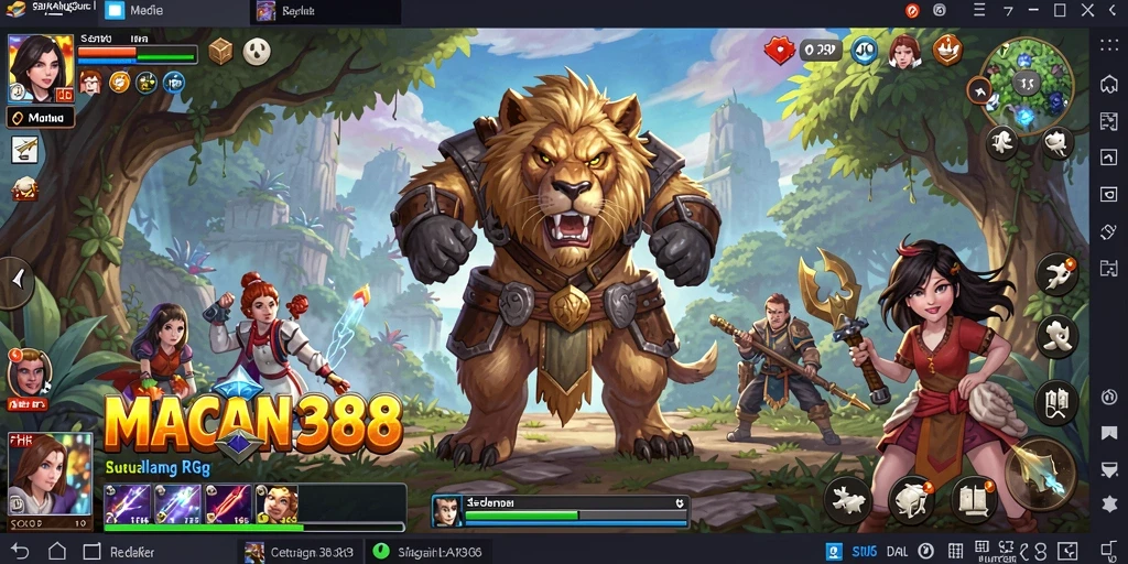 Screenshot utama MACAN388 menampilkan aksi seru dalam bata pelatihan RPG.