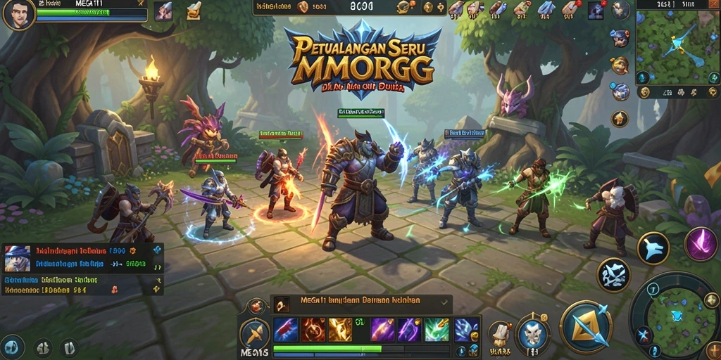 Tampilan aksi seru dalam dunia MMORPG MEGA111.