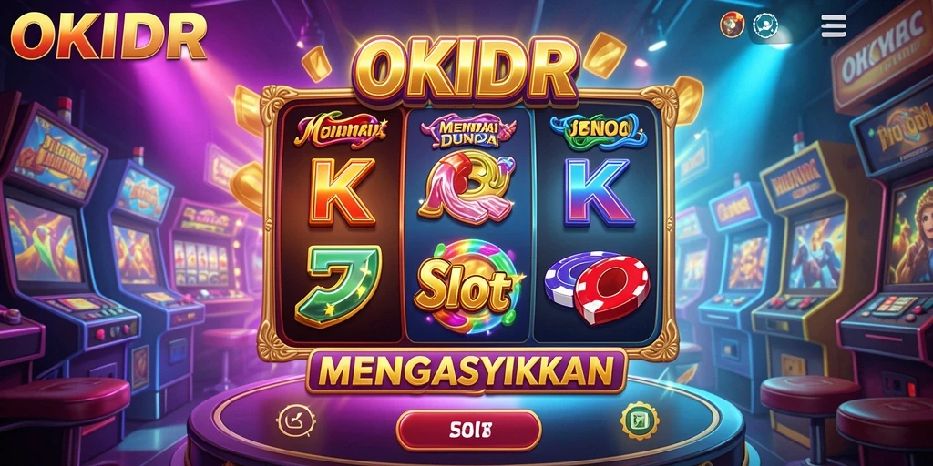 Screenshot utama OKIDR menampilkan gameplay slot yang memikat.