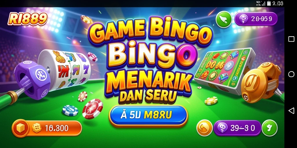 Tampilan utama gameplay Bingo yang mendebarkan di RI889.