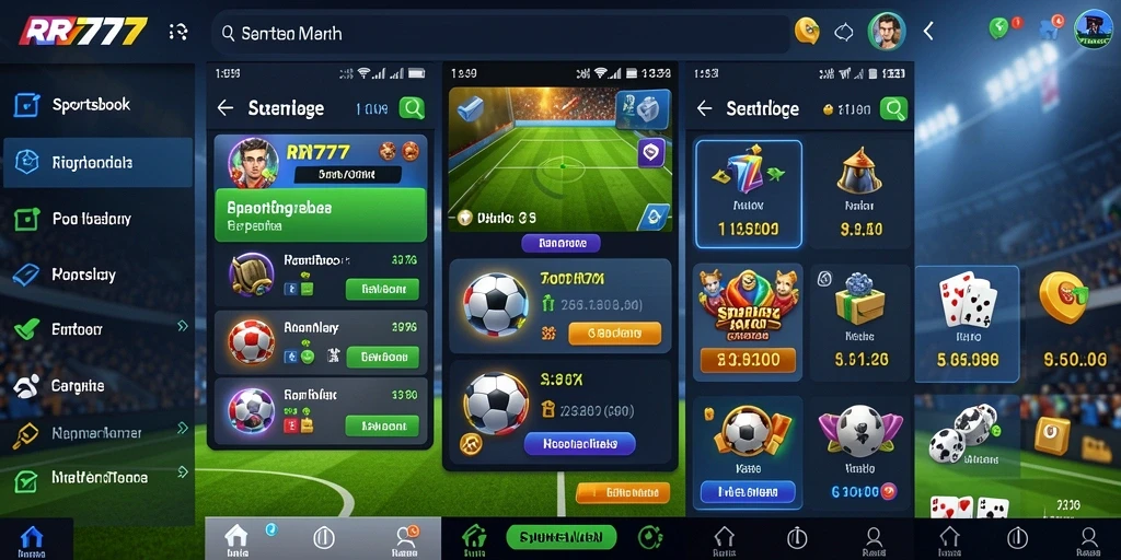 Tampilan gameplay Sportsbook yang interaktif dan menarik di RR777.