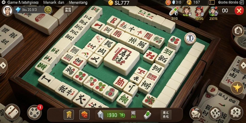 Tampilan gameplay SL777 yang seru dan mendebarkan dalam permainan Mahjong.