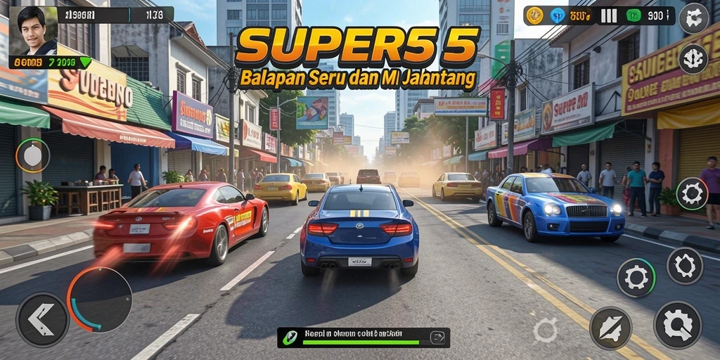 Tampilan menarik dari gameplay balap yang seru.