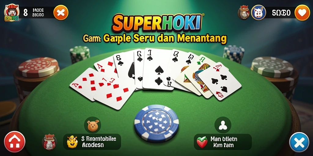 Screenshot SUPERHOKI menampilkan gameplay seru Gaple antara pemain.