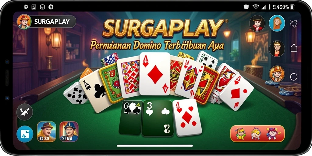 Gameplay seru SURGAPLAY dengan teman-teman dalam permainan Domino.