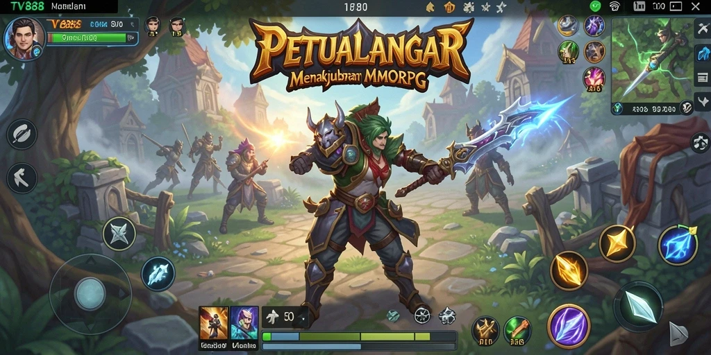 Screenshot menampilkan aksi gameplay seru di dunia MMORPG TV888.