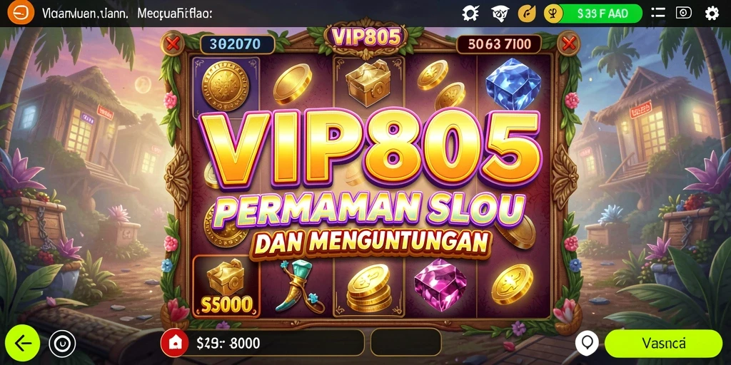 Tangkapan layar VIP805 menampilkan mesin Slot dengan efek visual yang menarik.