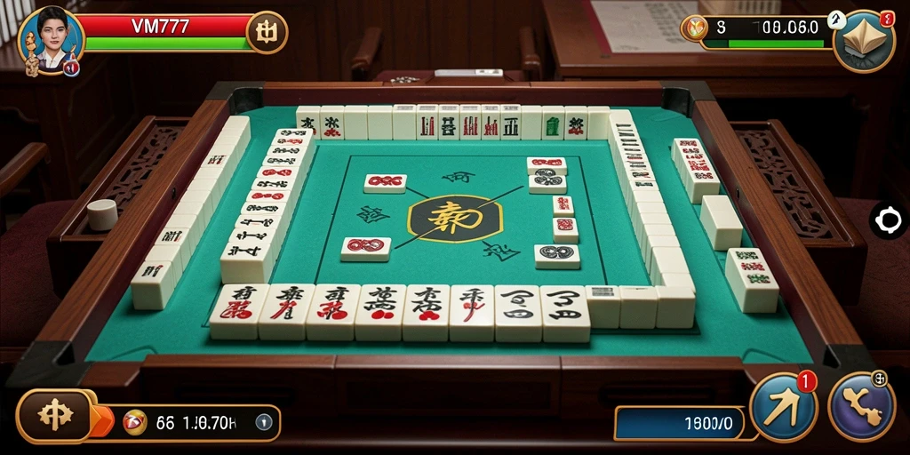 Tangkapan layar gameplay VM777 menampilkan keseruan permainan Mahjong.